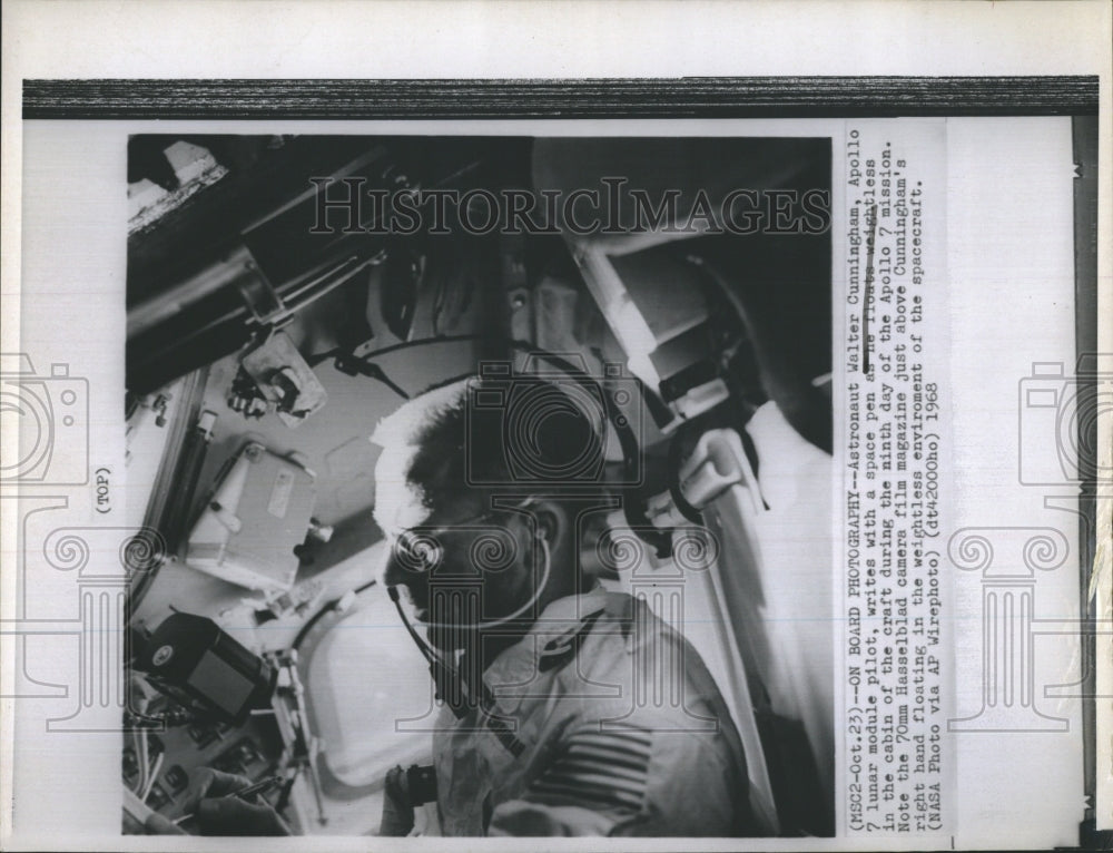 1968 Astronaut Walter Cunningham Apollo 7 NASA Space Mission - Historic Images