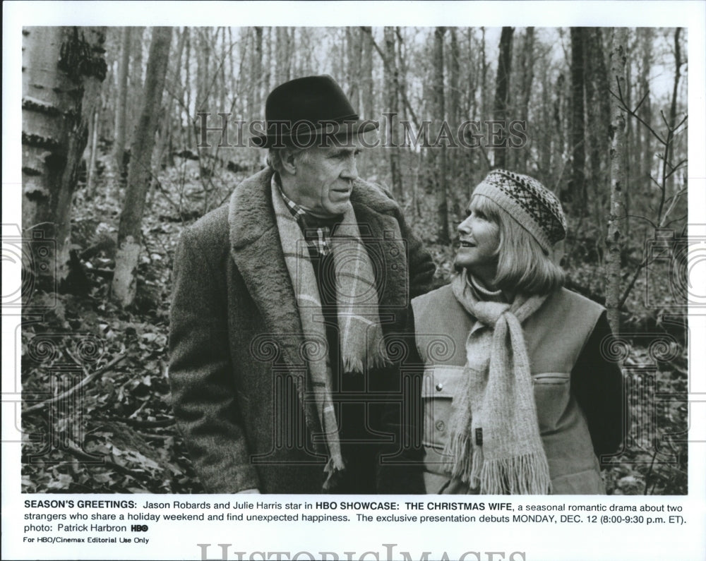 Press Photo Jason Robards and Julie Harris in The Christmas Wife - Historic Images