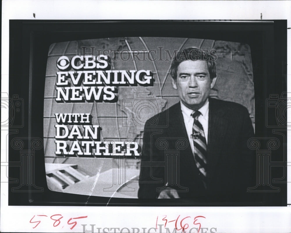 1983 CBS Evening News Dan Rather TV Newscaster - Historic Images