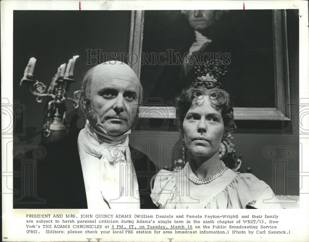 Press Photo William Daniels & Pamela Payton-Wright in "The Adams Chronicles" - Historic Images