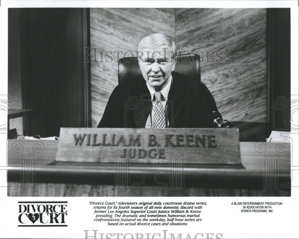 1988 Press Photo "Divorce Court" Justice William B Keene - Historic Images
