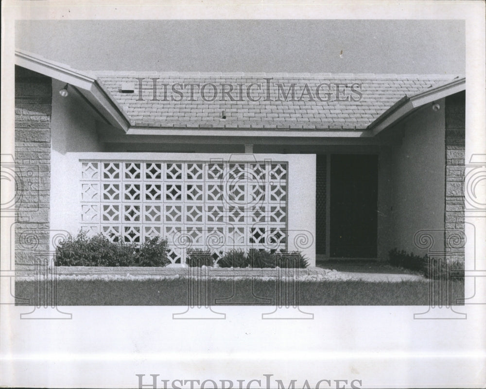 1967 Decorative Concrete Block Wall - Historic Images