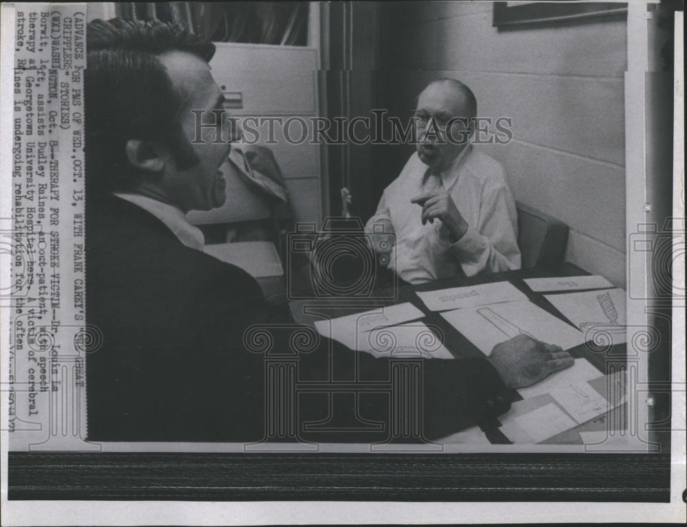 1971 Dr. Louis La Borwit with stroke patient Dudley Raines - Historic Images