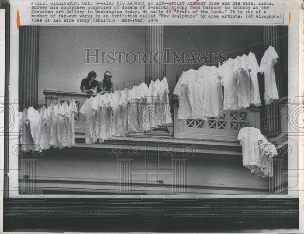 1970 &quot;Fruit of the Loom&quot; T-Shirt Sculpture by Artist Anthony Rice - Historic Images