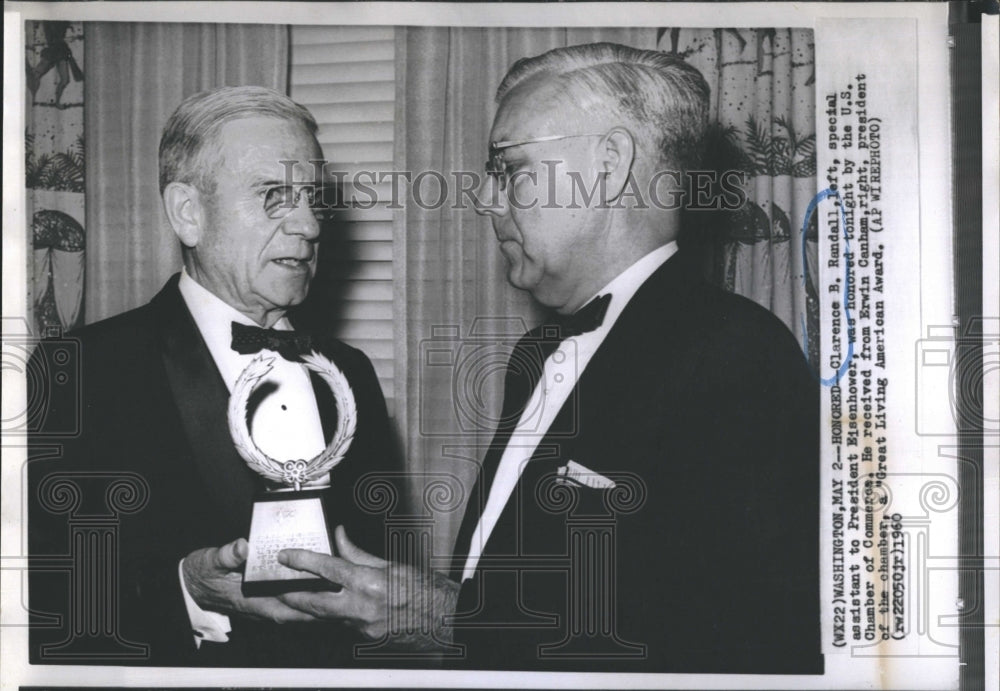 1960 Clarence Randall Assistant To Pres Eisenhower Erwin Canham - Historic Images