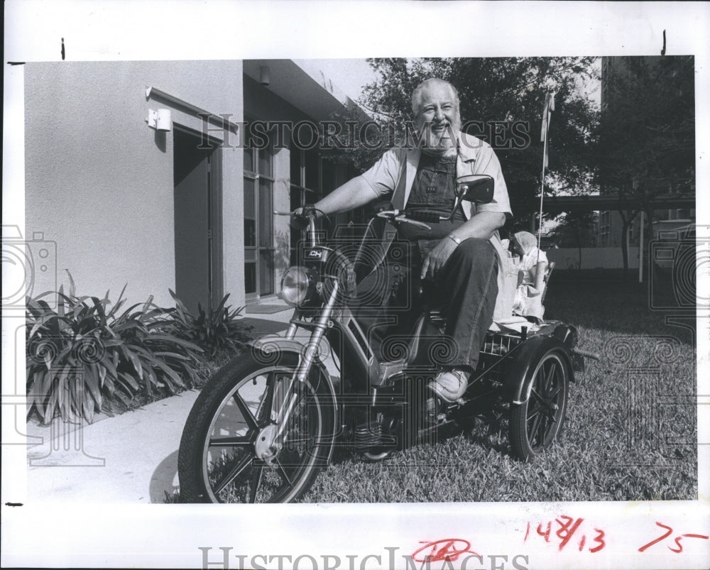 1982 Edward Missert Sign Painter on Tricycle - Historic Images