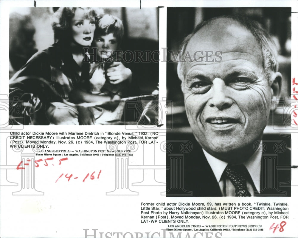 1984 Actors Dickie Moore Marlene Dietrich Blonde Venus - Historic Images