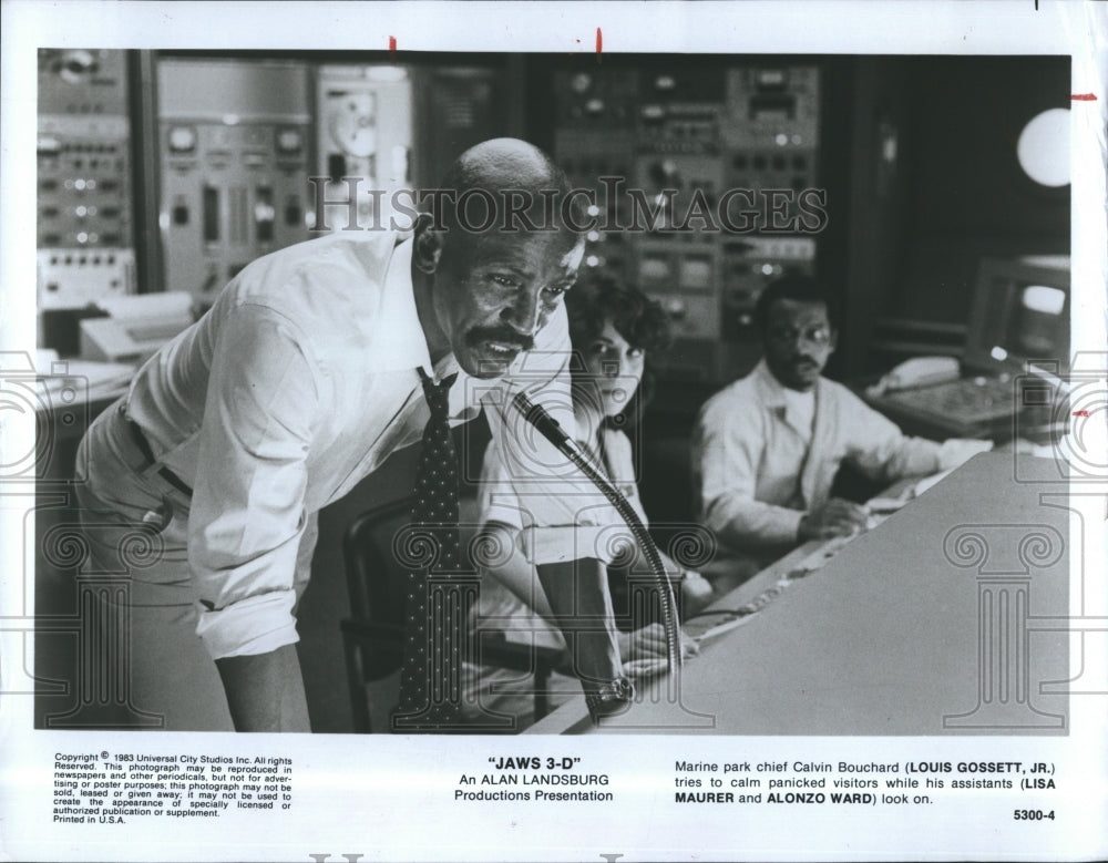1983 Louis Gossett Jr. , Lisa Maurer & Alonzo Ward in "Jaws 3-D" - Historic Images