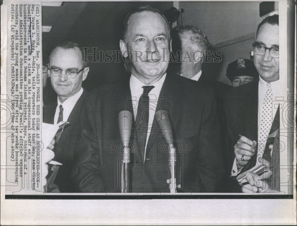 1966 Rep Wayne Hayes Speaks To Reporters Sen Adam Clayton - Historic Images