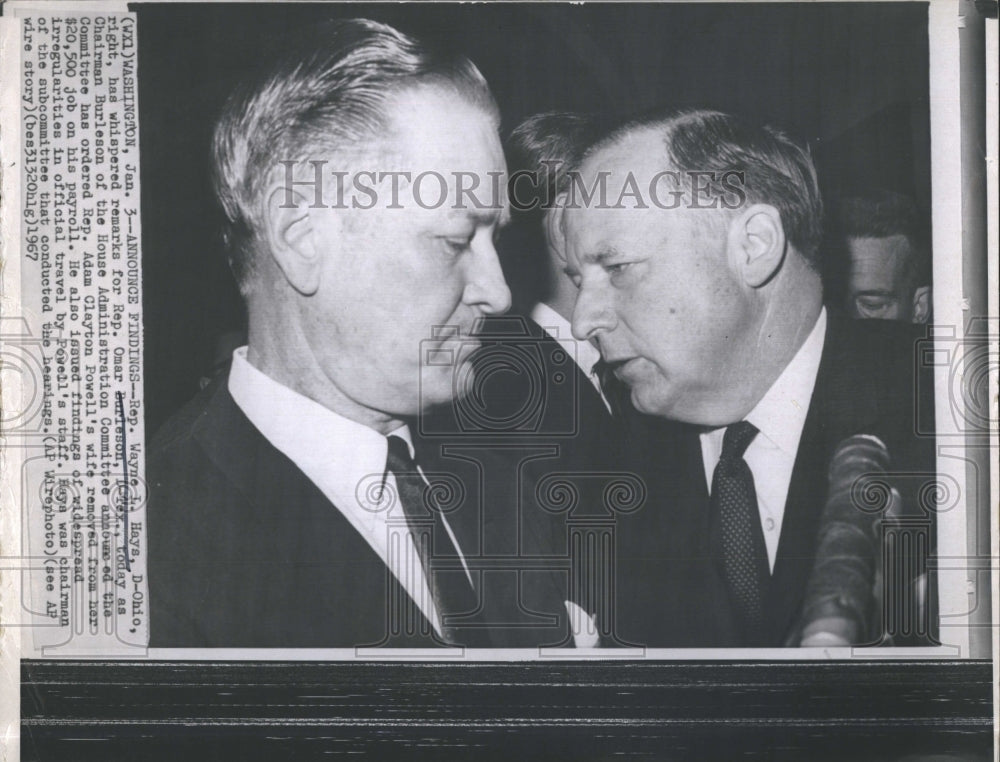 1967 Rep Wayne Hays Speaks With Rep Omar Burleson - Historic Images