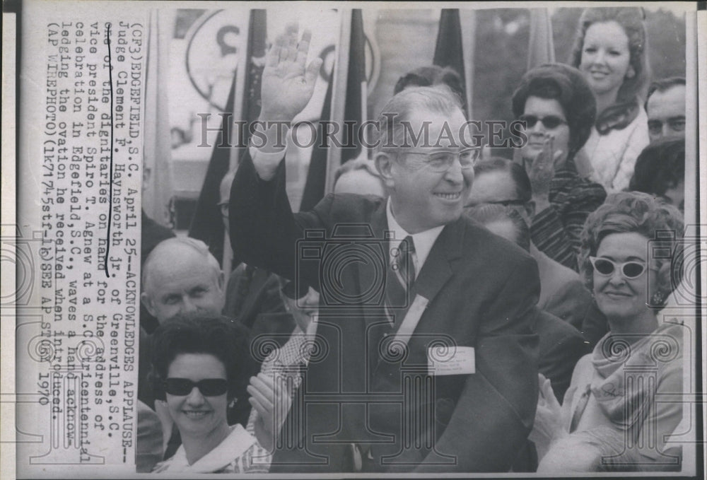 1970 Judge Clement Haynsworth Jr Watches Agnew Speech - Historic Images