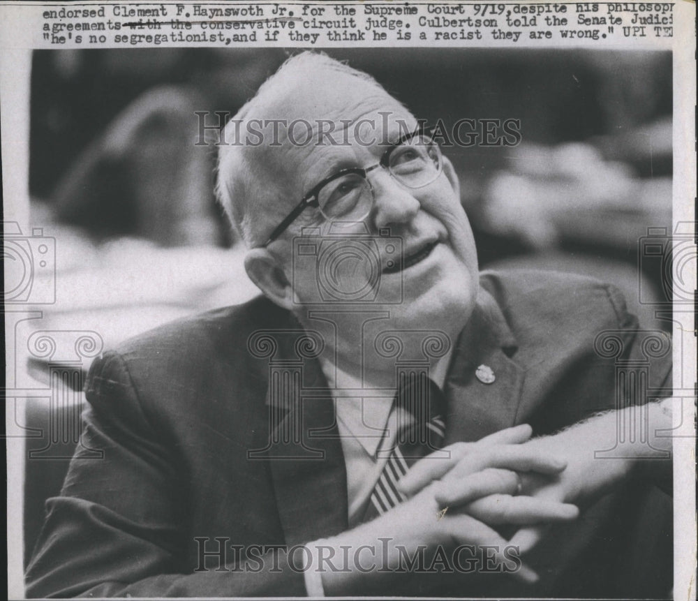 1989 Press Photo Judge Clement Haynsworth Confirmed - Historic Images