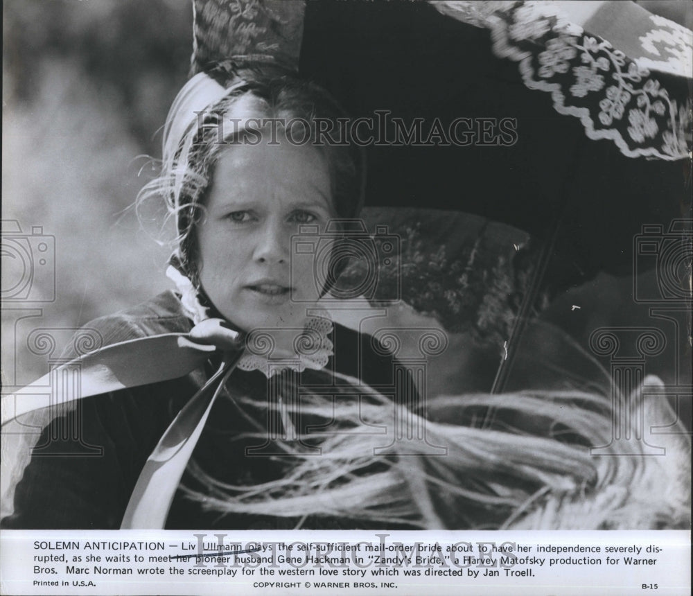 1975 Liv Ullman Actress Gene Hackman movie film Zandy's Bride - Historic Images