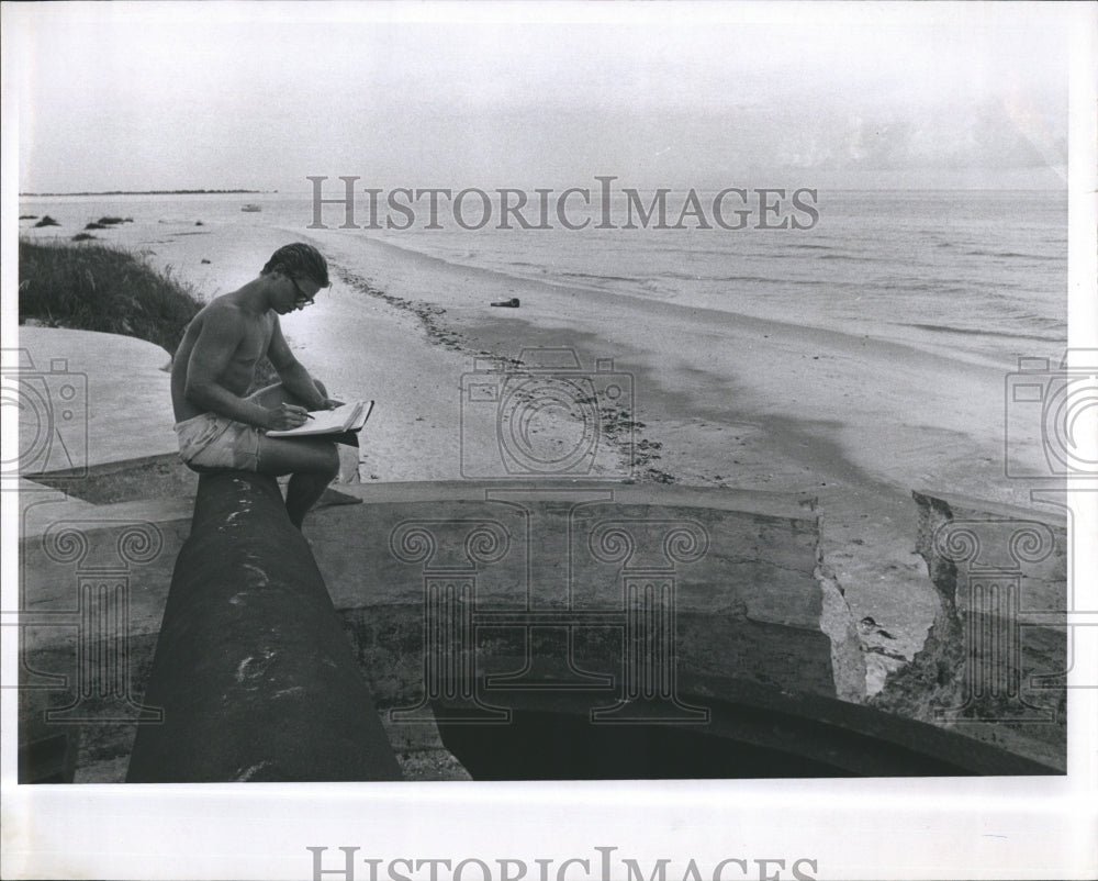 1966 Randy Knight camping at Egmont Key - Historic Images