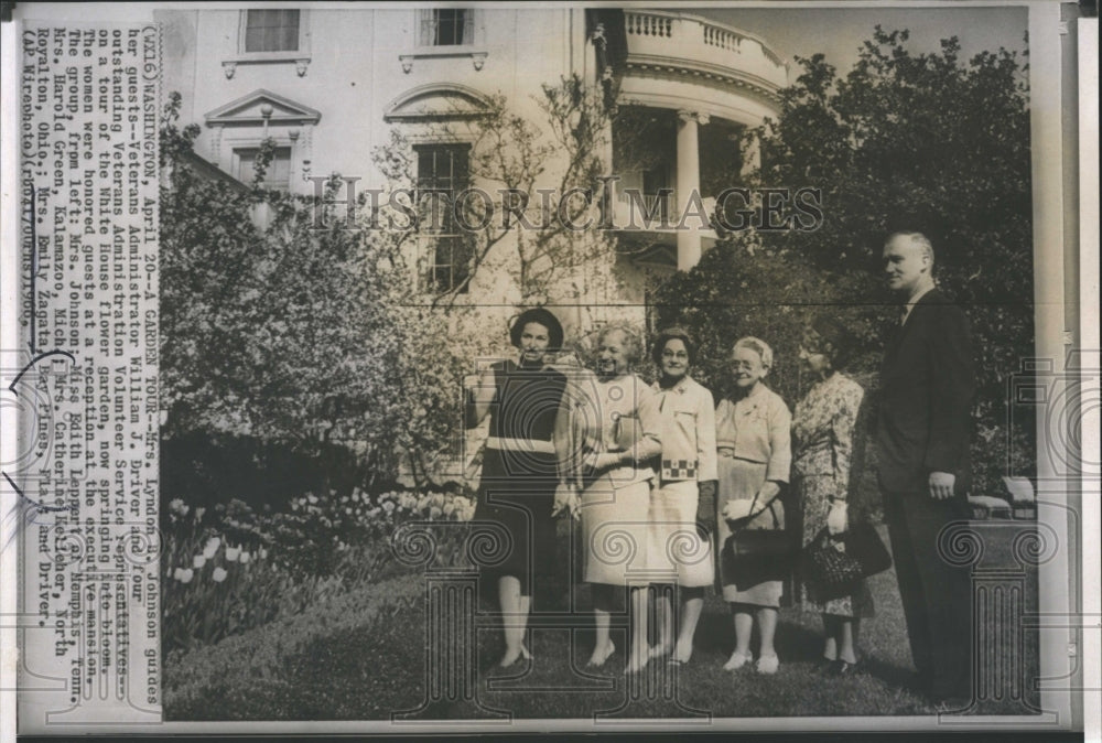 1966 Mrs Lyndon B Johnson,Wm Driver and VA Administrators - Historic Images