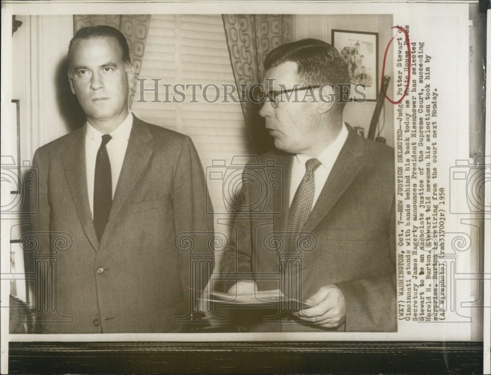 1958 Press Photo Judge Potter Stewart Appointed To Supreme Court - RSJ00089 - Historic Images