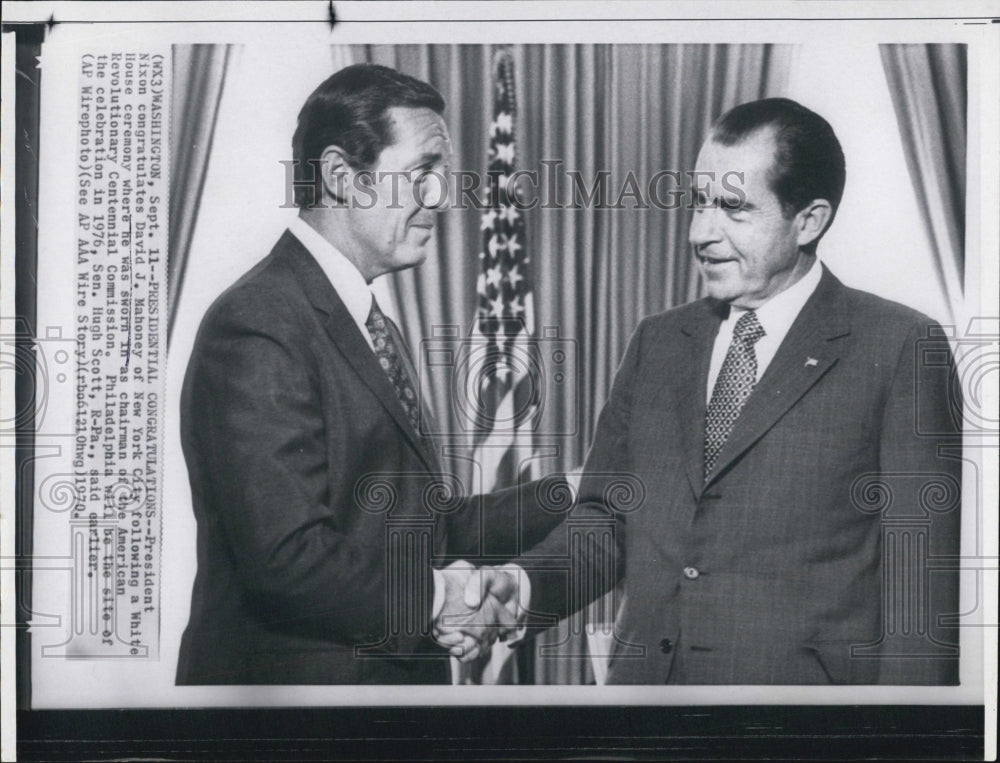 1970 Press Photo David J. Mahoney President Nixon Centennial Commission - Historic Images