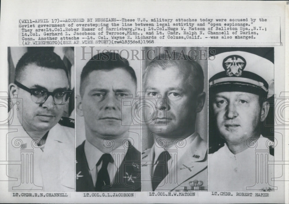 1968 Press Photo U.S. military attaches accused by Soviets of open espionage - Historic Images