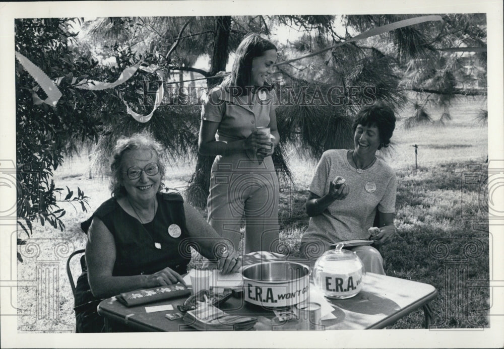 1977 Supporters of the ERA greet guests at Oktoberfest-Historic Images