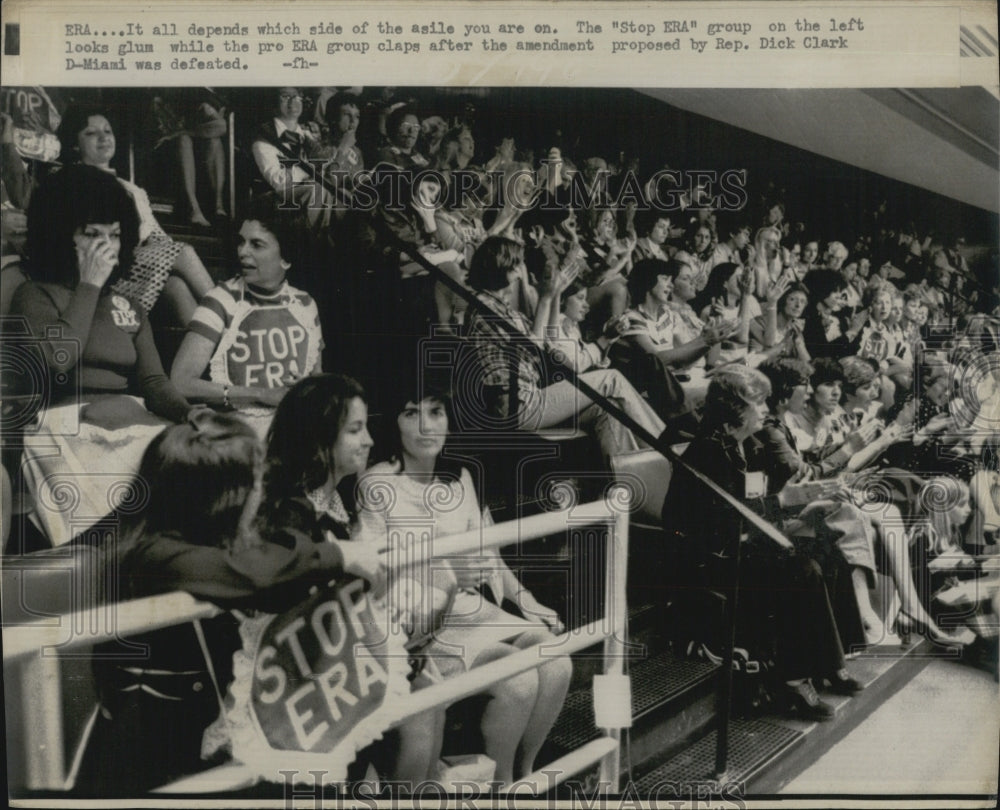 1975Press Photo Joy or sorrow on ERA straw vote&#39;s fate it&#39;s all in where you sit - Historic Images