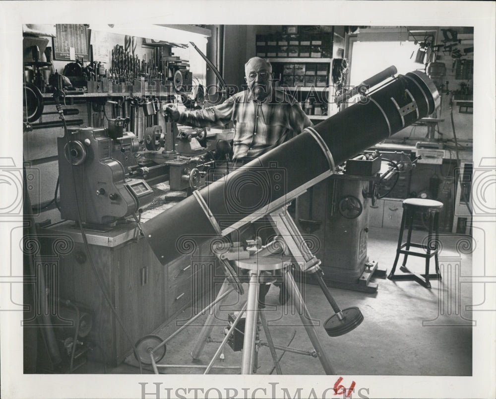 1961 Press Photo Paul Wilson works in his garage machine shop - RSJ00849 - Historic Images