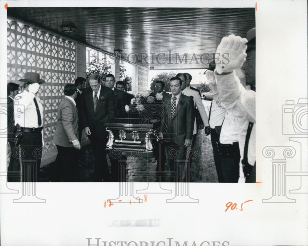 1973 Pallbearers carry casket of Henry Strauber-Historic Images