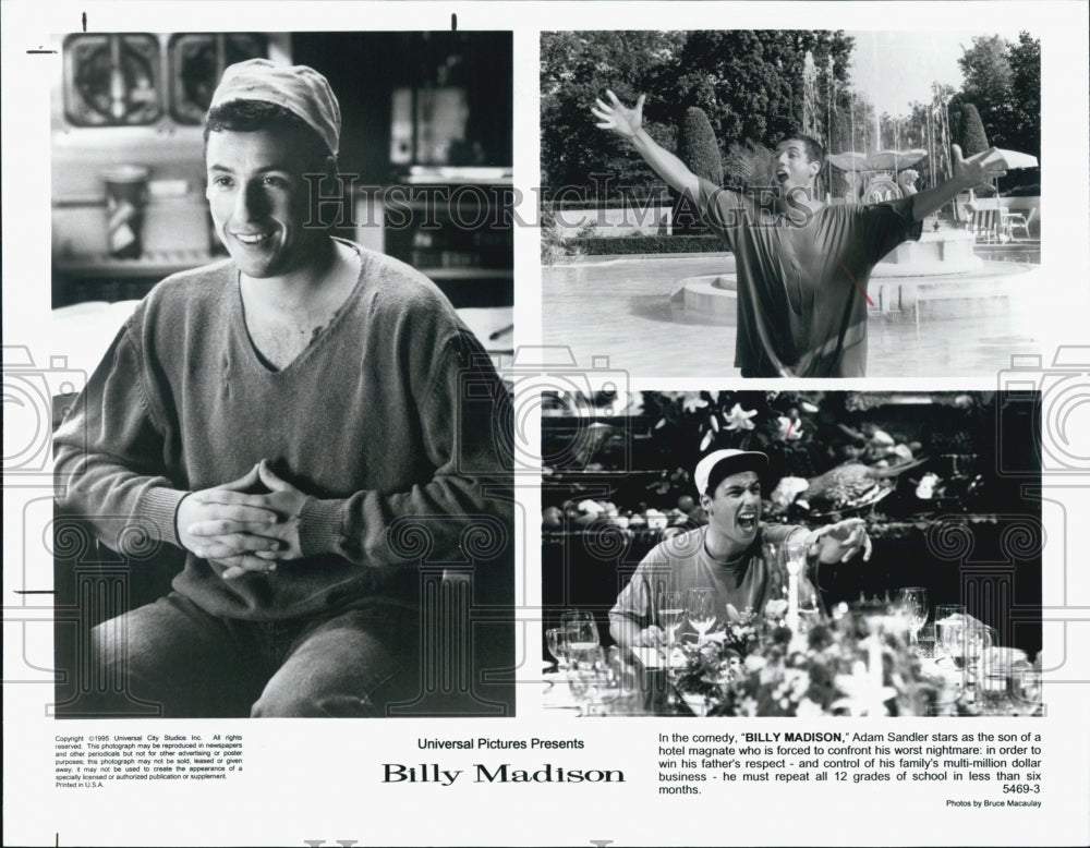 1995 Press Photo Adam Sandler Actor Comedian Billy Madison Comedy Film Movie - Historic Images