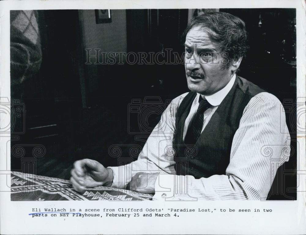 1974 Press Photo Actor Eli Wallach stars in &quot;Paradise Lost&quot; - RSJ01069 - Historic Images