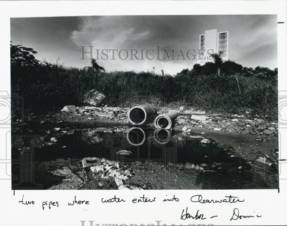 1987 Press Photo Highrise Building Overlooks Clearwater Harbor - Historic Images