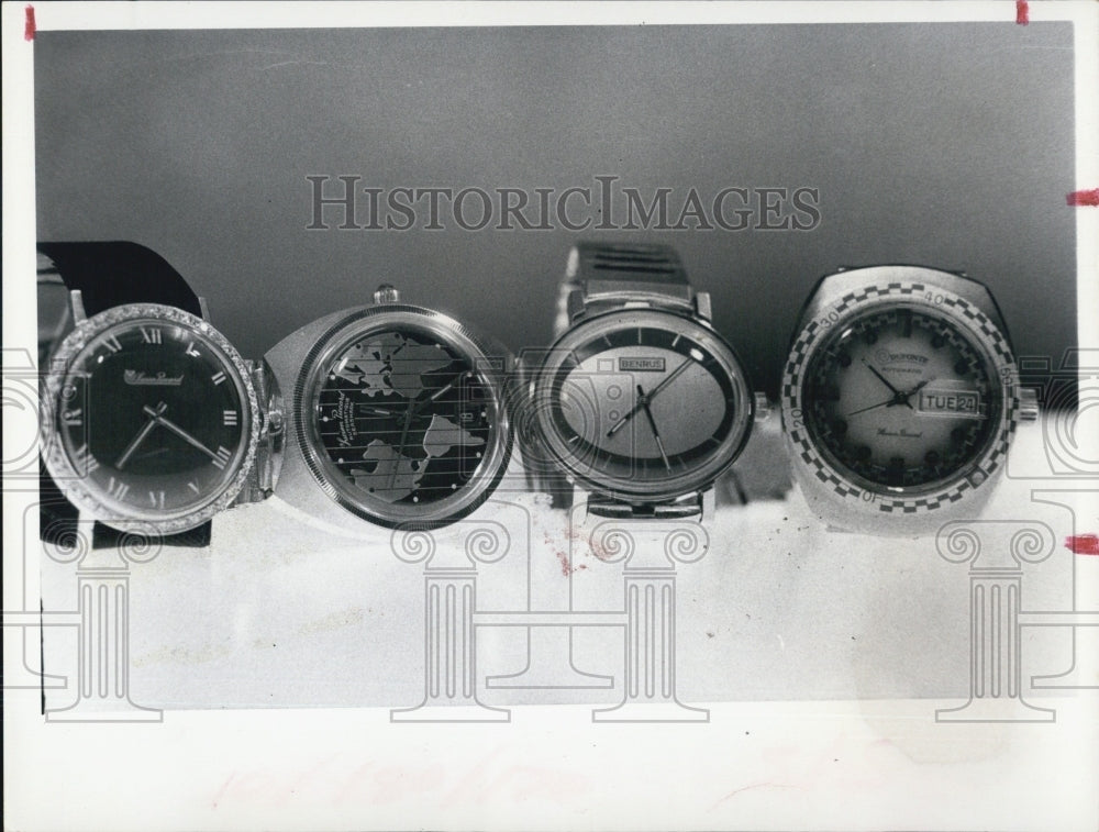 1972 Press Photo Lucien Picard watches on display - RSJ01635 - Historic Images