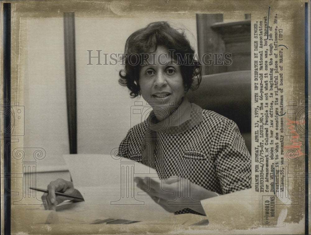 1975 Press Photo Margaret Bush Wilagn, NAACP - Historic Images