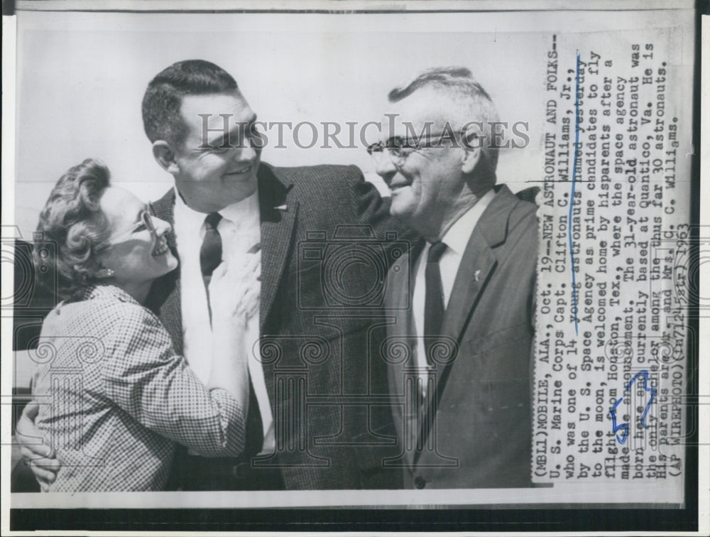 1963 Press Photo U.S. Marine Corps. Capt. Clifton C. Williams Jr. U.S. space - Historic Images