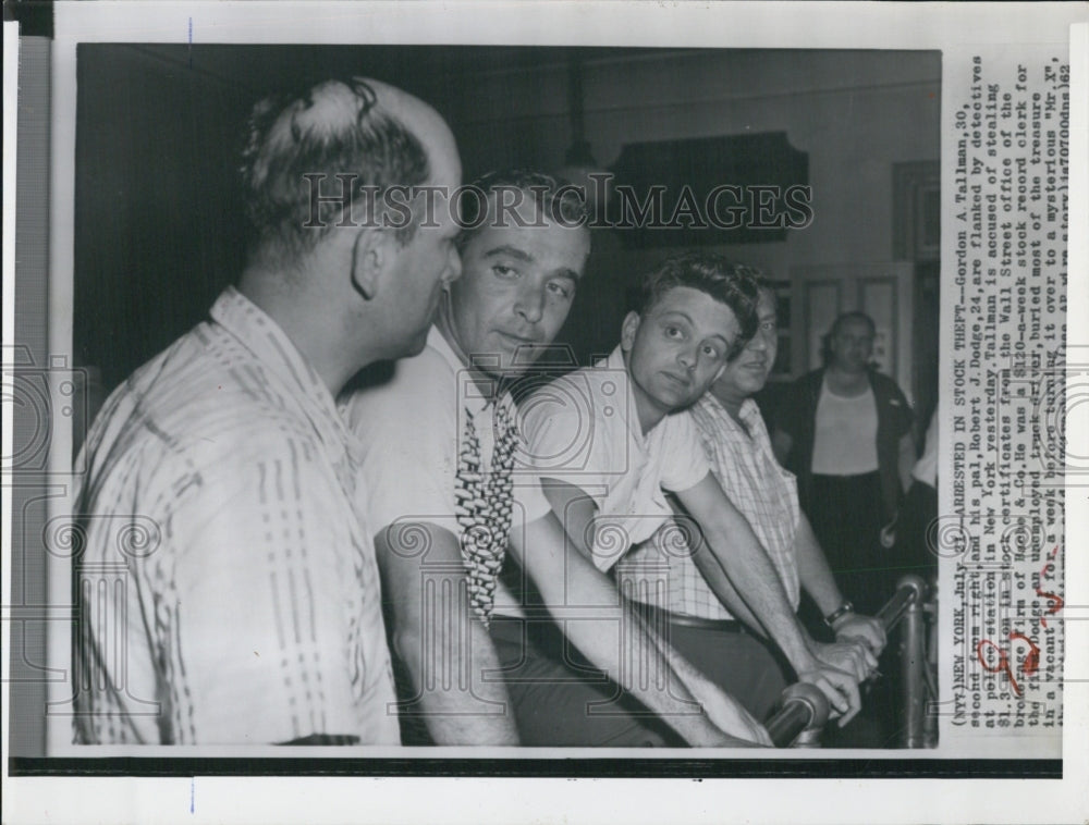 1962 Press Photo Hordon Tallman & Robert Dodge, accused of stealing - Historic Images