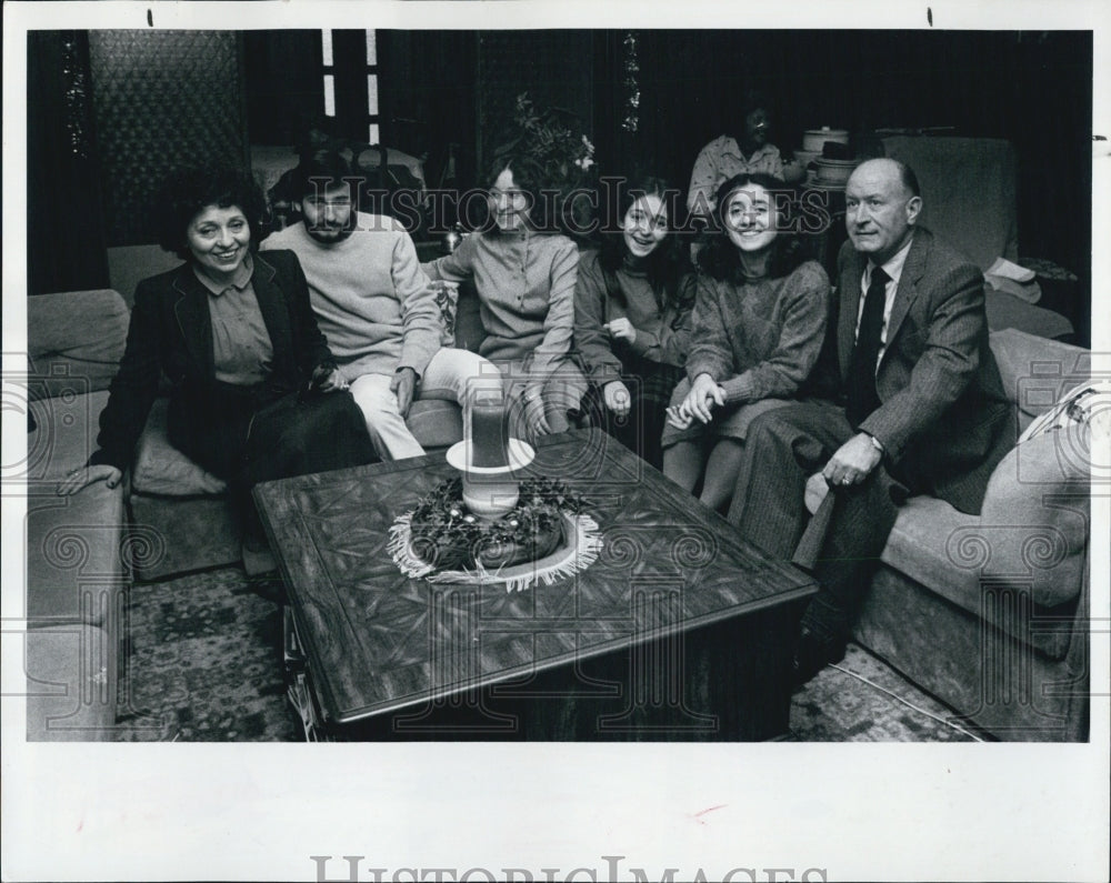 1980 Italian Family visiting relatives, house destroyed in Italian-Historic Images