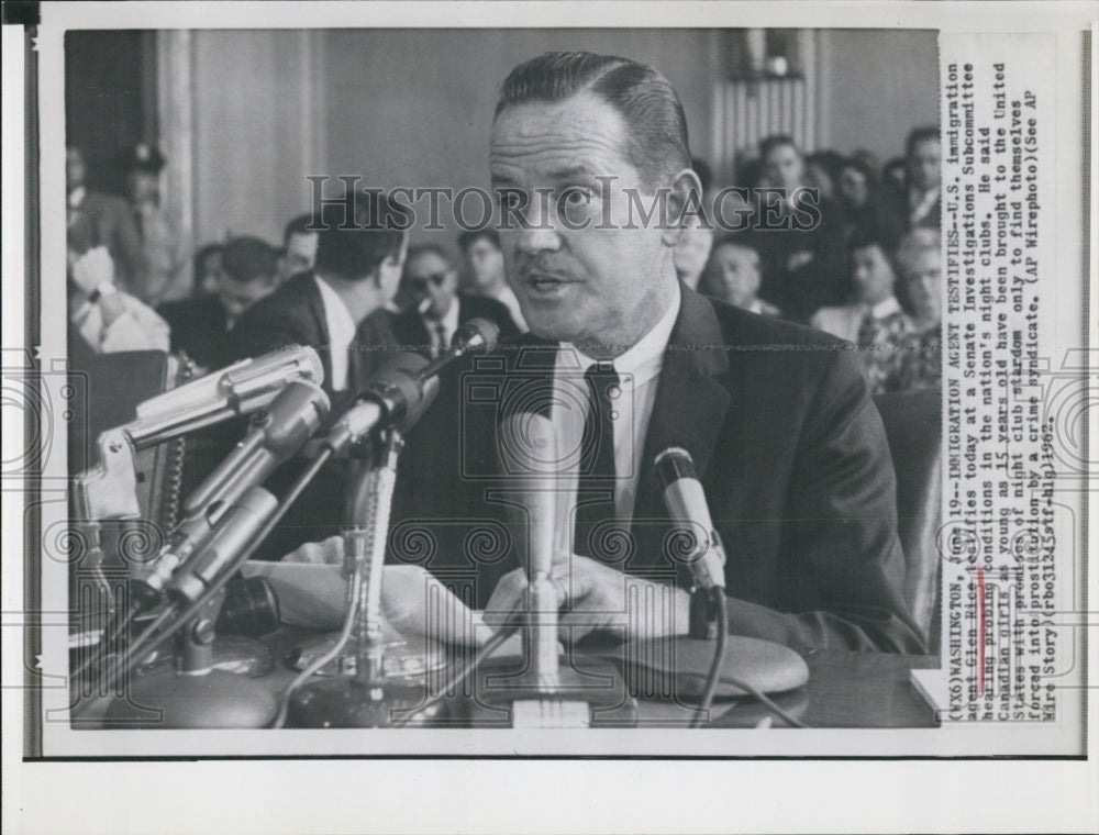 1962 Press Photo Glen Rice, US immigration, Senate Investigation Subcommittee - Historic Images