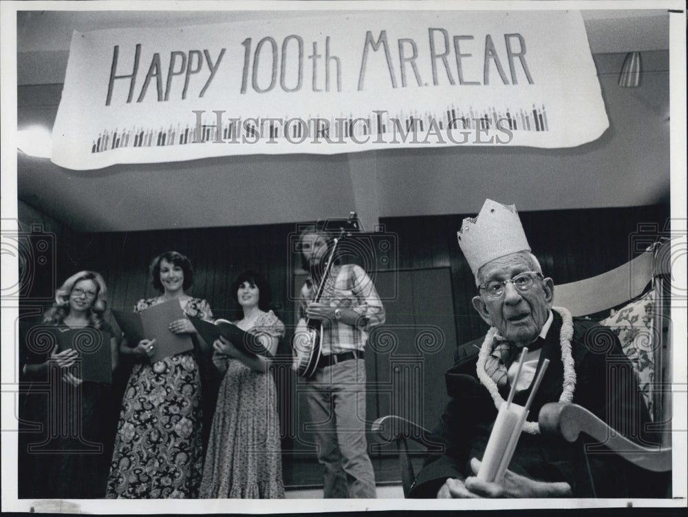 1978 Press Photo Herbert Rear 100birthday party at Unite Methodist Church - Historic Images