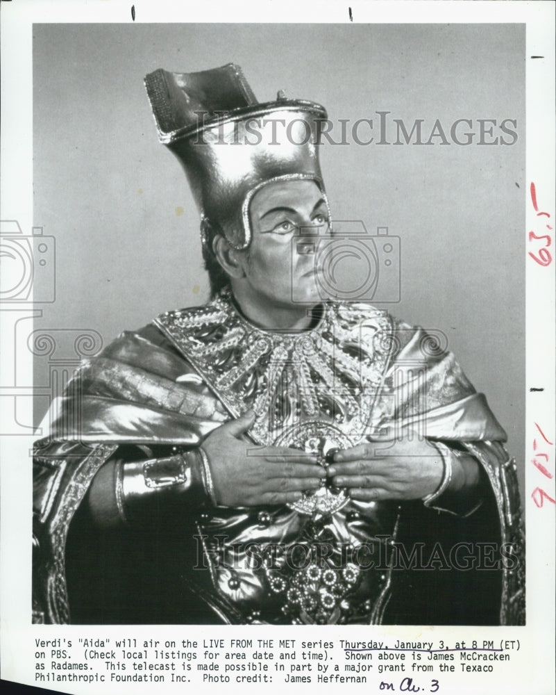 1984 Press Photo James McCracken As Radames In Verdi&#39;s Aida - RSJ03591 - Historic Images