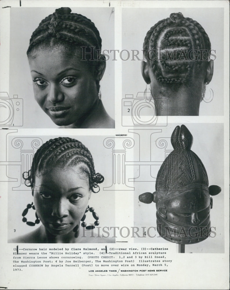 Press Photo Clara Halmond,Catherine Eleazer, modeling haircuts - RSJ03965 - Historic Images