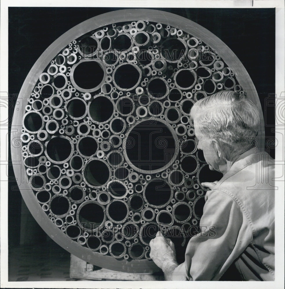 Goodyear's 354 pieces of rubber hose mural.-Historic Images