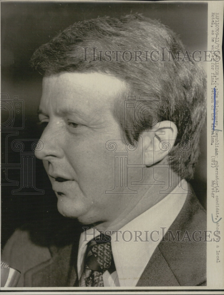 1972 Press Photo Jim Holshouser Running For Governor In North Carolina - Historic Images