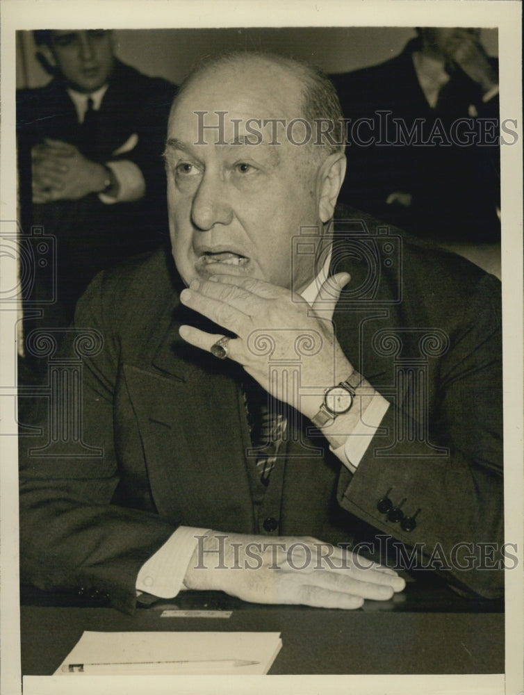 1942 Press Photo Rubber Czar William Jeffers Speaks At Agriculture Committee - Historic Images