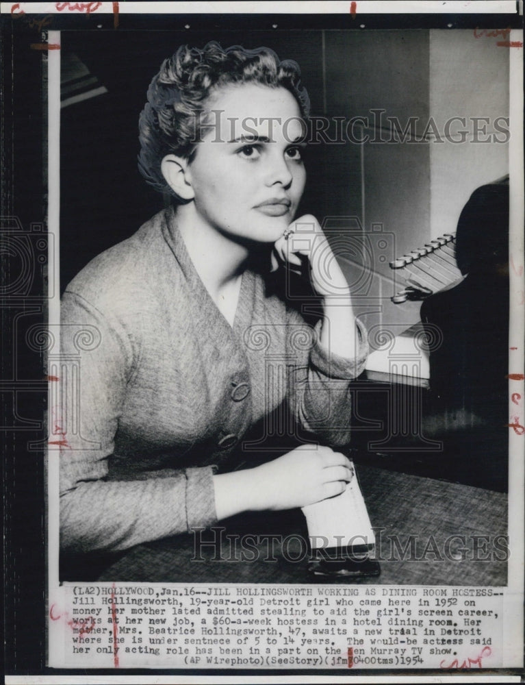 1954 Press Photo Would be actress Jill Hollingsworth - RSJ04845 - Historic Images