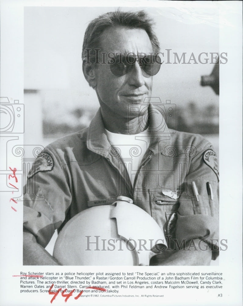 1983 Press Photo Roy Scheider in &quot;Blue Thunder&quot; - RSJ04885 - Historic Images