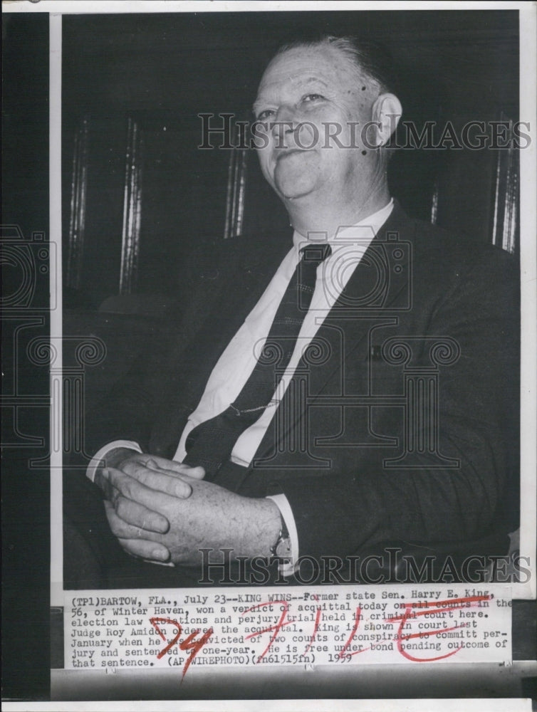 1959 Press Photo Former State Senator Harry King Acquittal - RSJ05305 - Historic Images