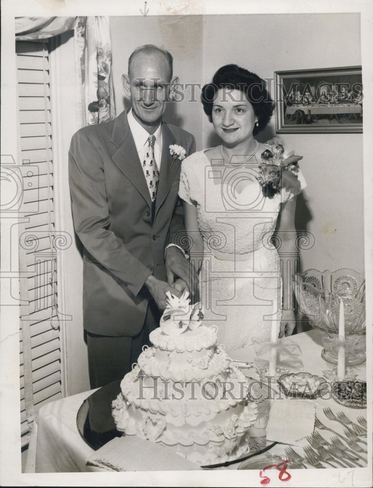 1959 Press Photo Charles Yahn Doris Wagner Wedding Yahn Obituary - RSJ05671 - Historic Images