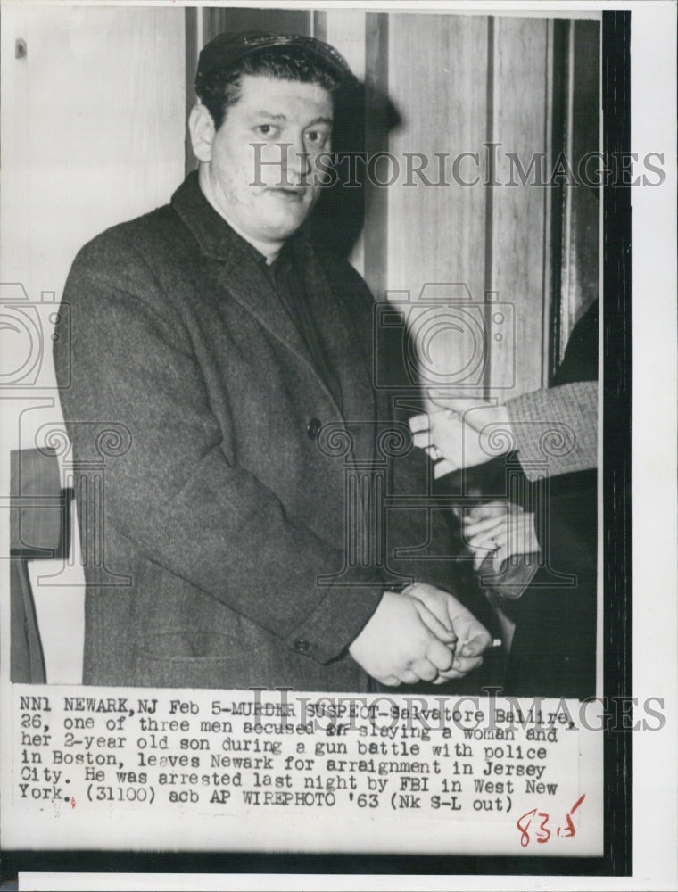 1963 Press Photo Salvatore Ballire accused of slaying a woman and 2 yr. old son. - Historic Images