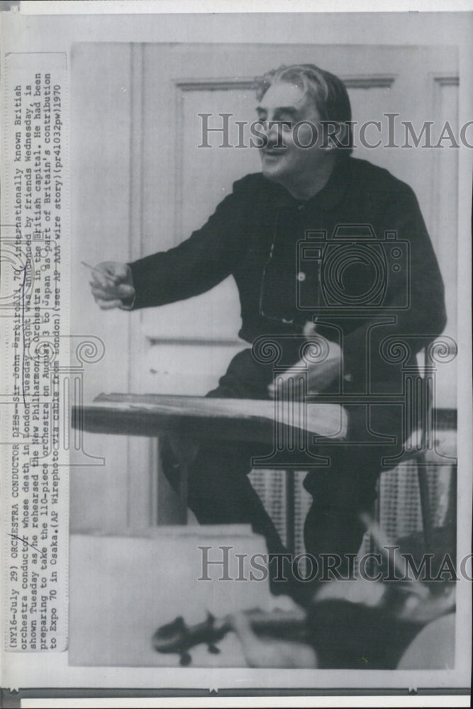 1970 Press Photo Sir John Barbieri, Internationally Known Orchestra Conductor - Historic Images