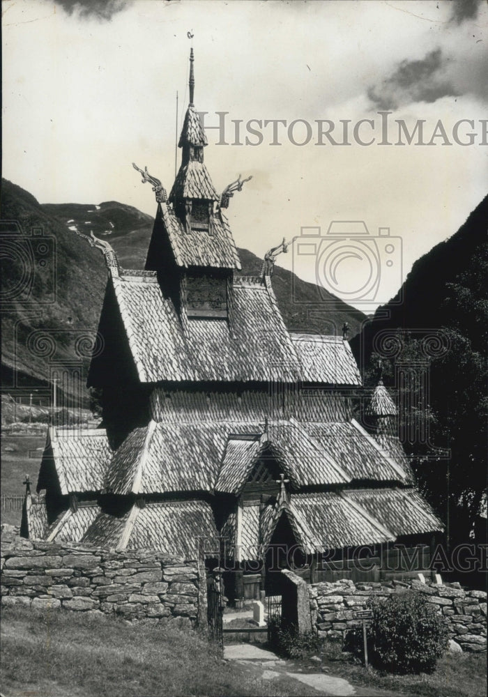 1970 Press Photo Borgund Stave Church in Norway - RSJ06631 - Historic Images