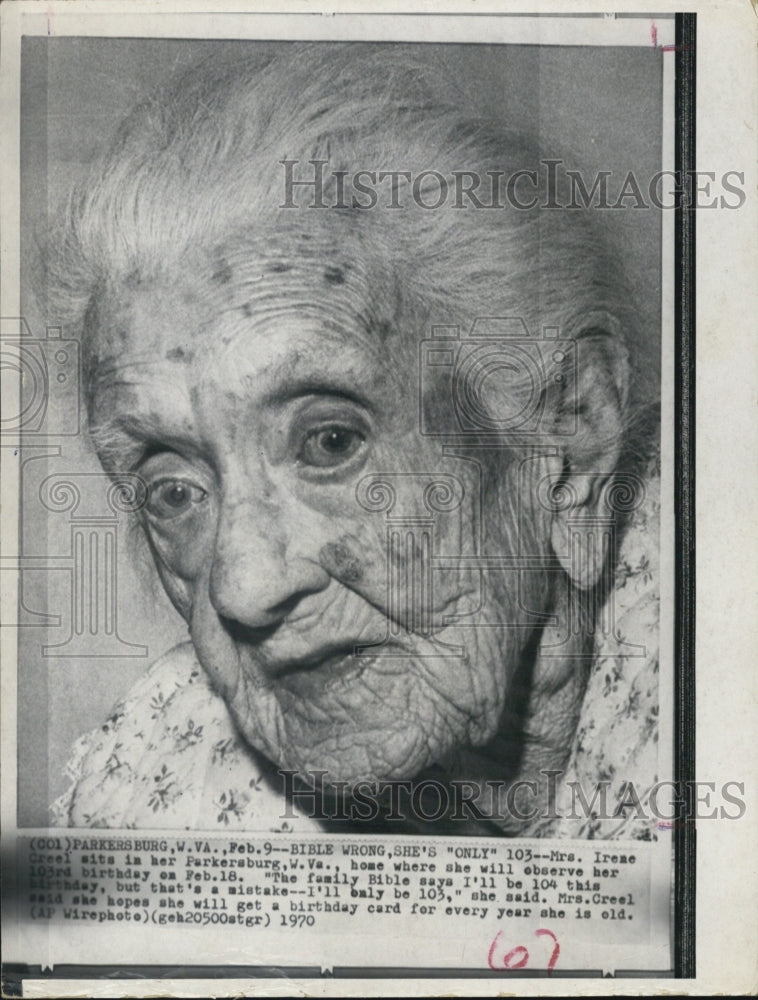 1970 Mrs. Irene Creel celebrate her 103 yrs. birthday.-Historic Images