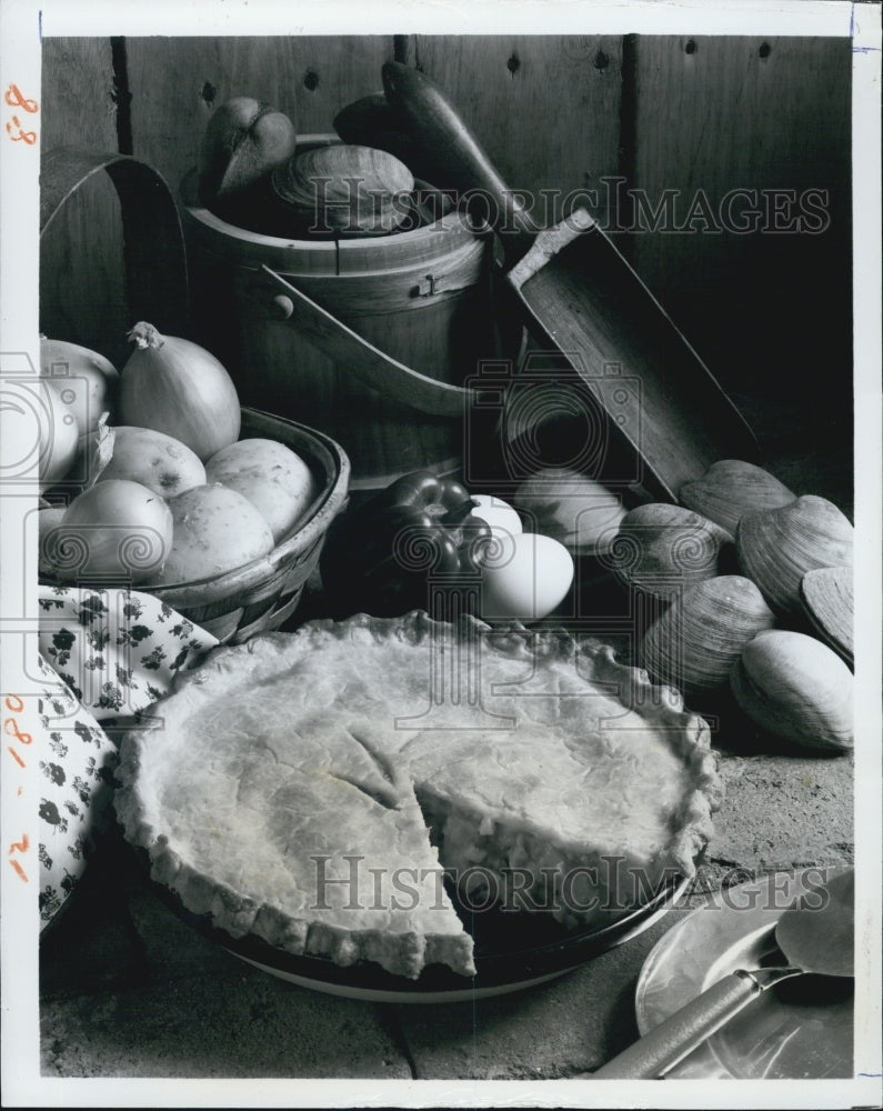 1976 Clam Pie Potatoes Vegetables New England Cooking Baking-Historic Images